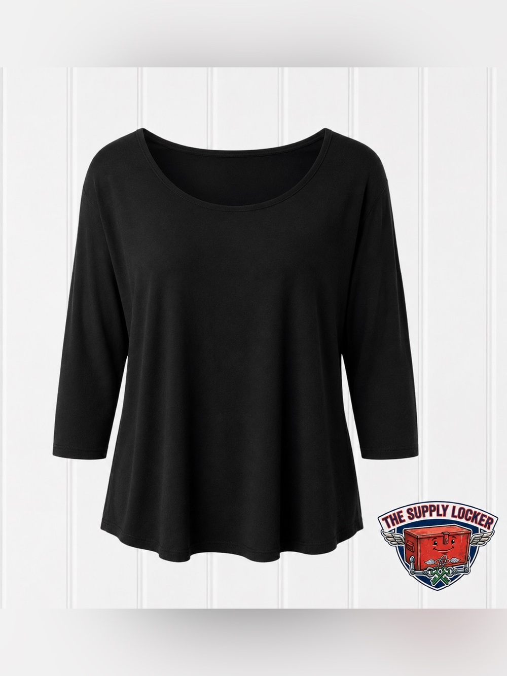 Cupio Women’s 3X Jet Black 3/4 Sleeve Tunic Top NWT Stretch